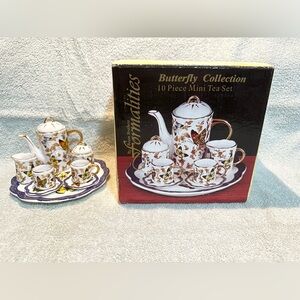 10 piece porcelain butterfly mini tea set formalities by baum brothers NIB